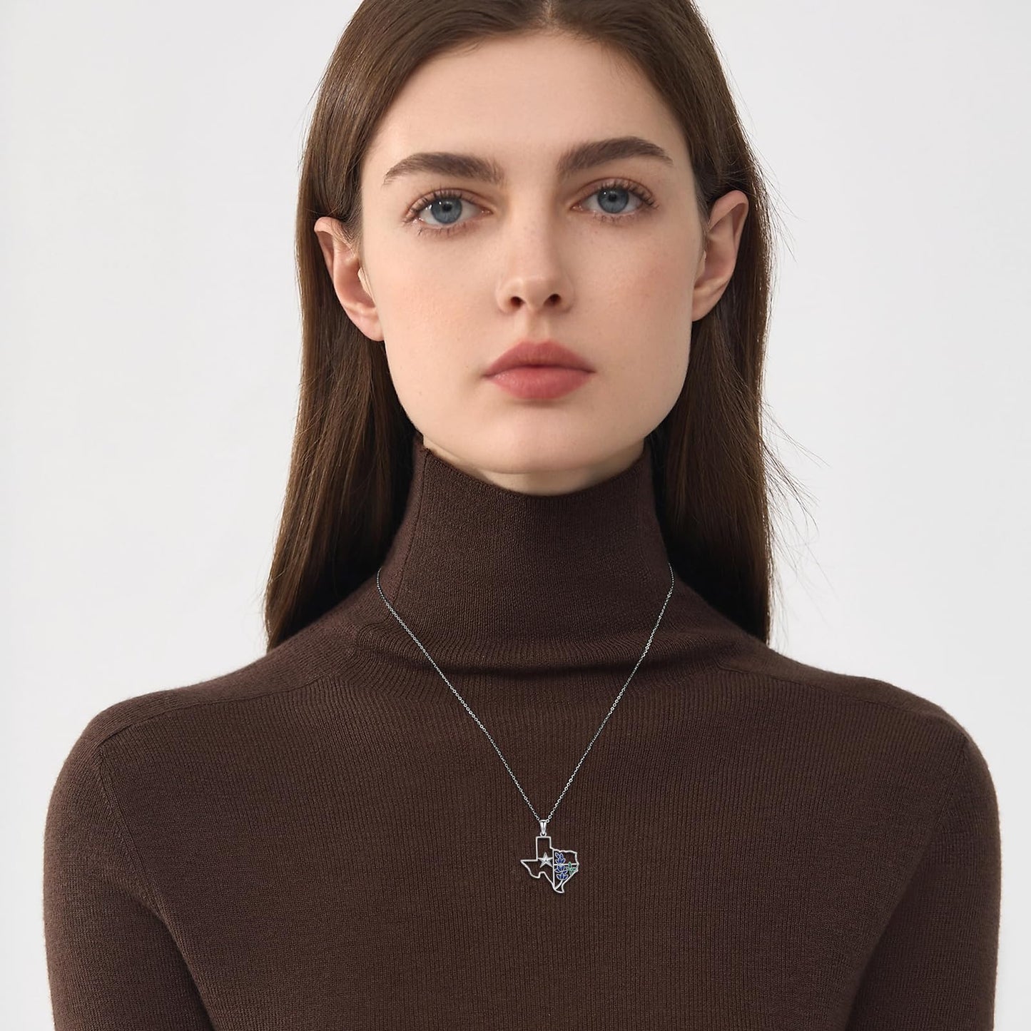 Midir&Etain Western Necklace 925 Sterling Silver Turquoise Pendant Highland Cow/Cow Skull/Hat/Tag/Cactus/Boot Cowgirl Country Jewelry for Women Men