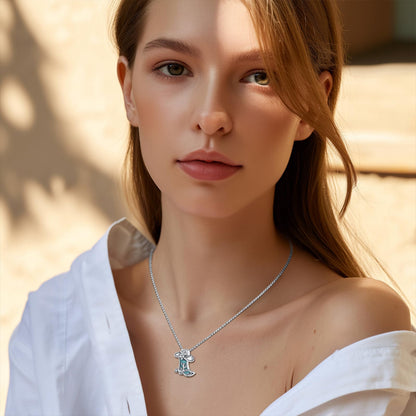 Midir&Etain Western Necklace 925 Sterling Silver Turquoise Pendant Highland Cow/Cow Skull/Hat/Tag/Cactus/Boot Cowgirl Country Jewelry for Women Men