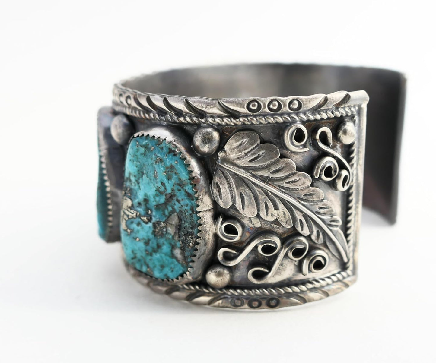 wide mens turquoise cuff silver 8 1/4 inch, Navajo cuff bracelet Kingman turquoise cuff, big silver bracelet for men, blue turquoise jewelry