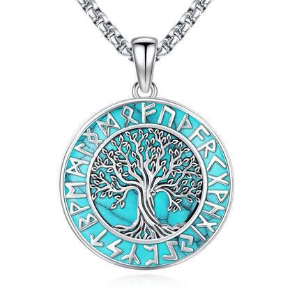 Turquoise Jewelry for Women Men 925 Sterling Silver Pendant Urn Necklaces for Ashes Picture Locket Necklace Thor Hammer Yggdrasil Virgen De Guadalupe St Michael Christopher Judas Witches Knot Necklace