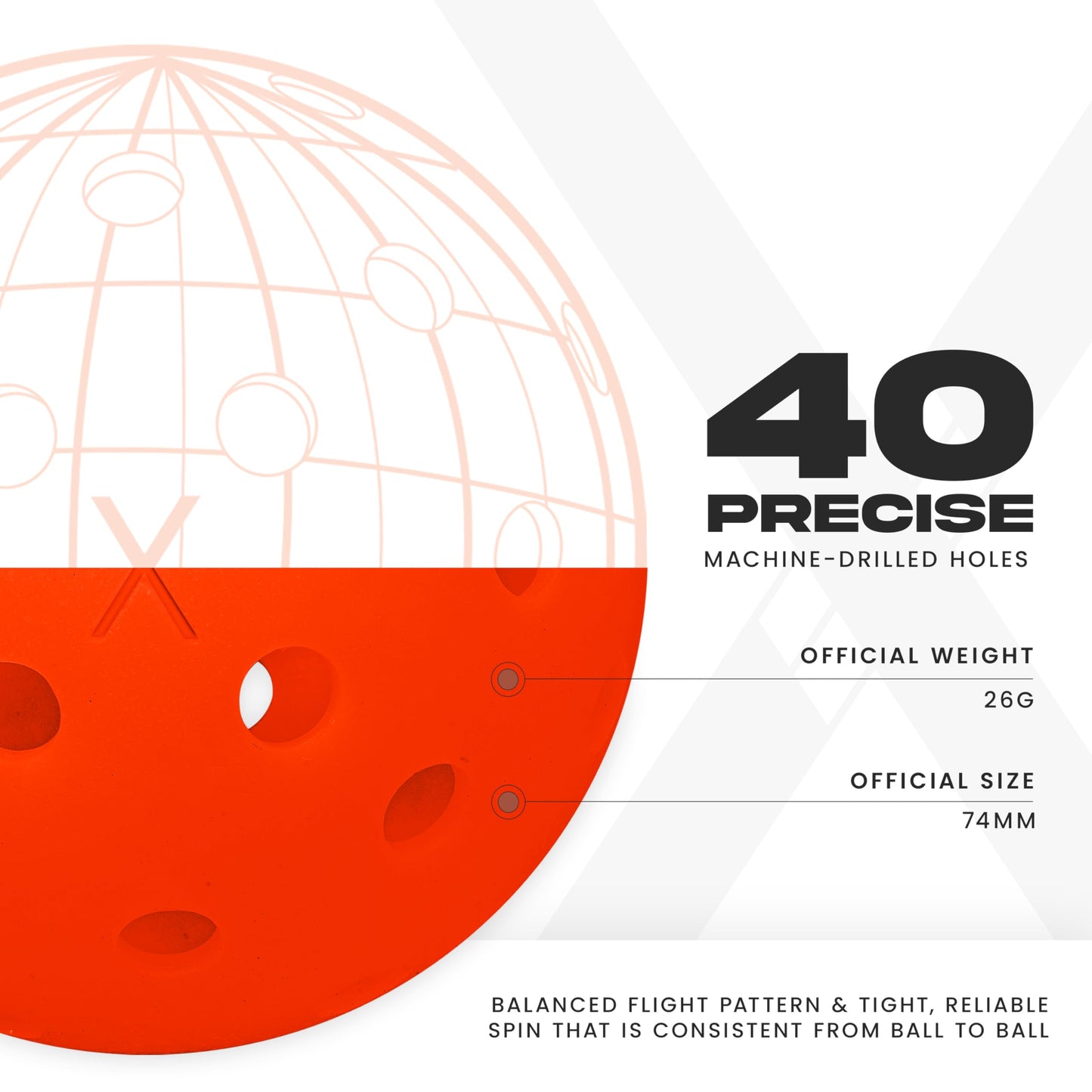 Franklin Sports X-40 Outdoor Pickleballs - Official Ball of USA Pickleball, APP Tour + US Open - Regulation Size