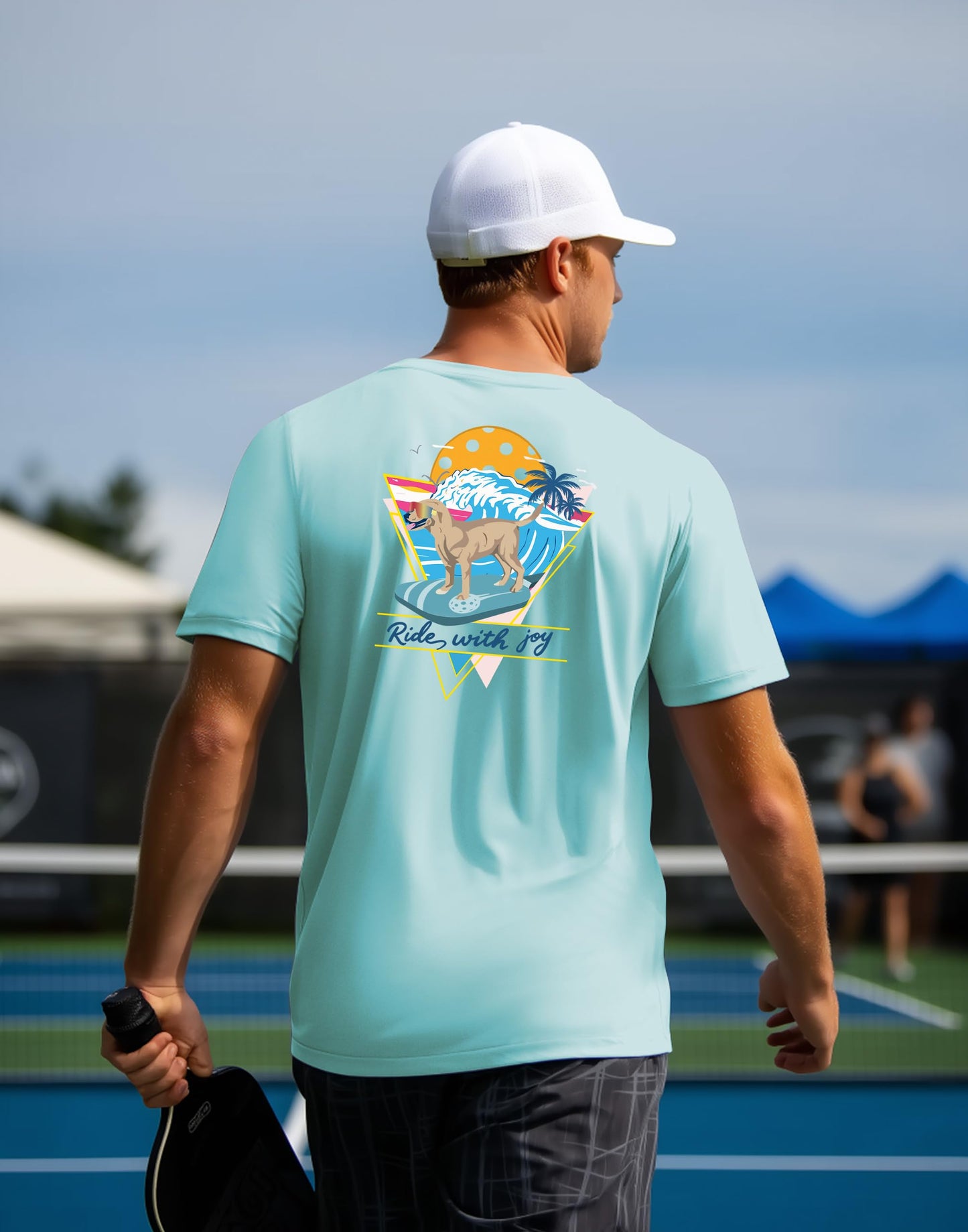 Pickleball Shirts for Men - UPF 50+ Quick Dry Performance Tee Short Sleeve T-Shirt for Pickleball Players