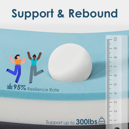 INGEROOM Trifold Mattress Queen - Memory Foam 6 inch Foldable Mattress for Camping, with Portable Handle, Non-Slip Folding Floor Bed Sofa for Guest Travel Yoga, Washable Breathable Cover