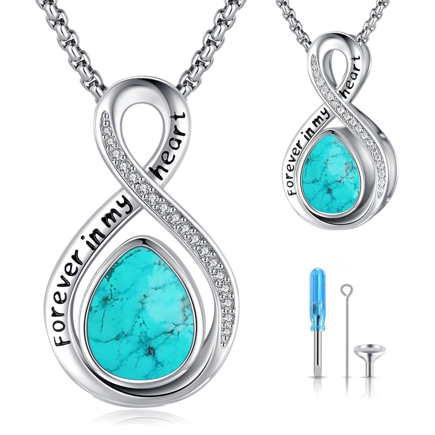 Turquoise Jewelry for Women Men 925 Sterling Silver Pendant Urn Necklaces for Ashes Picture Locket Necklace Thor Hammer Yggdrasil Virgen De Guadalupe St Michael Christopher Judas Witches Knot Necklace