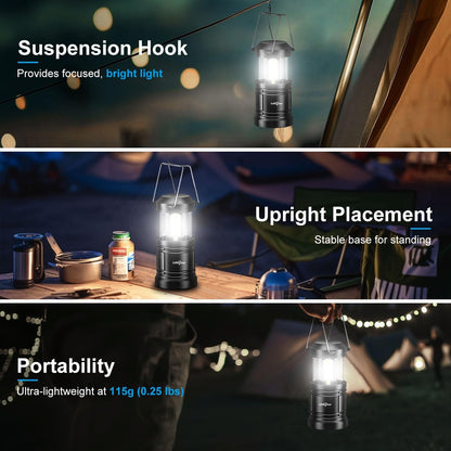 LED Camping Lantern, Battery Operated, 2 Pack