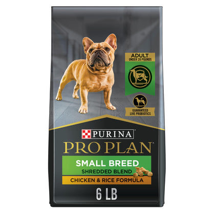Purina Pro Plan Small Breed Dog Food Shredded Blend Chicken and Rice Formula With Guaranteed Live Probiotics - 34 lb. Bag