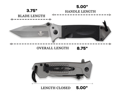 Snake Eye Tactical Rescue Style Every Day Cary Hunting, Camping Folding Pocket-Folding Wood Handle EDC Knife 1019WD