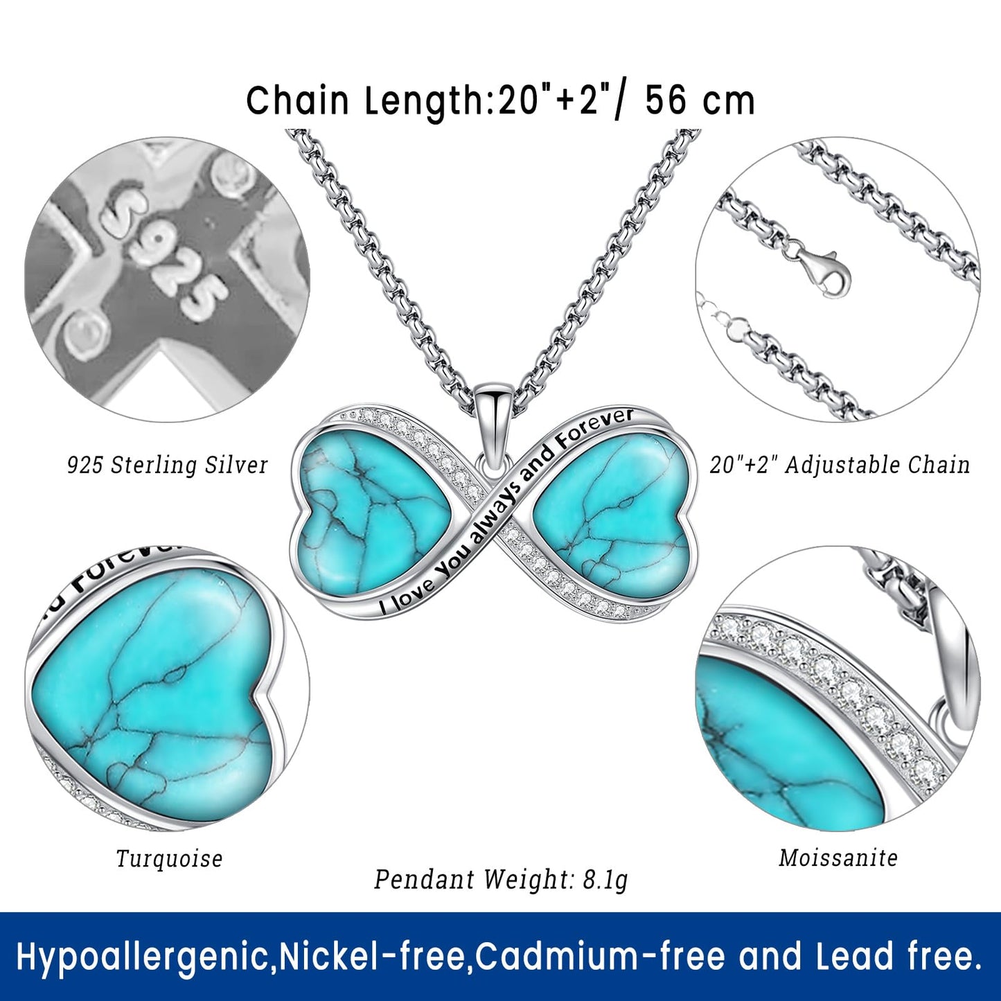 Turquoise Jewelry for Women Men 925 Sterling Silver Pendant Urn Necklaces for Ashes Picture Locket Necklace Thor Hammer Yggdrasil Virgen De Guadalupe St Michael Christopher Judas Witches Knot Necklace