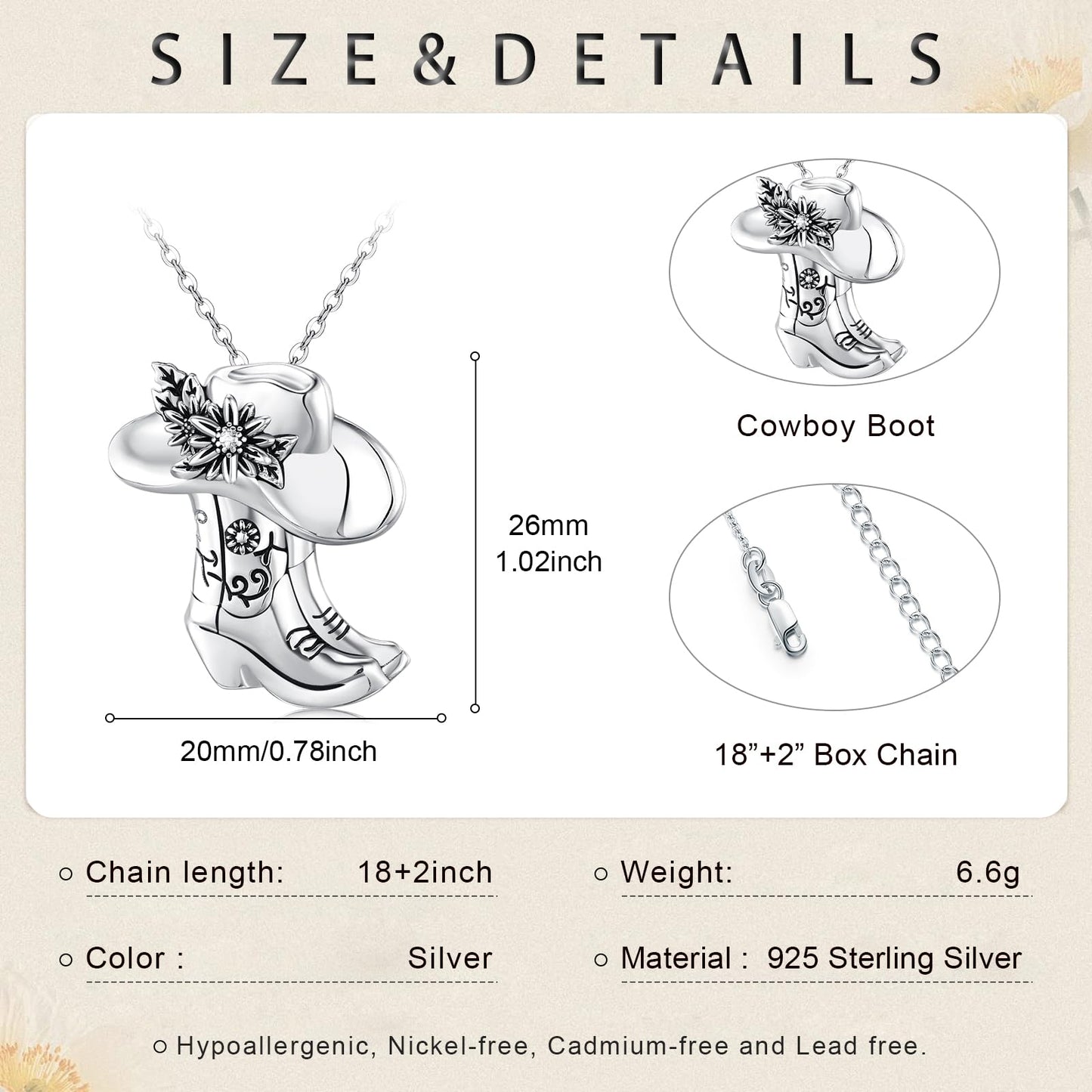 Midir&Etain Western Necklace 925 Sterling Silver Turquoise Pendant Highland Cow/Cow Skull/Hat/Tag/Cactus/Boot Cowgirl Country Jewelry for Women Men