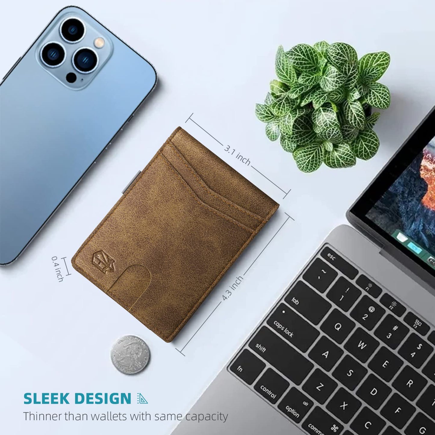 Zitahli Money Clip Wallets for Men,Slim Bifold Wallet 10-12 Cards, Mens Leather Wallet with ID Window,RFID Blocking Thin Minimalist Credit Card Holder,Gifts for Him