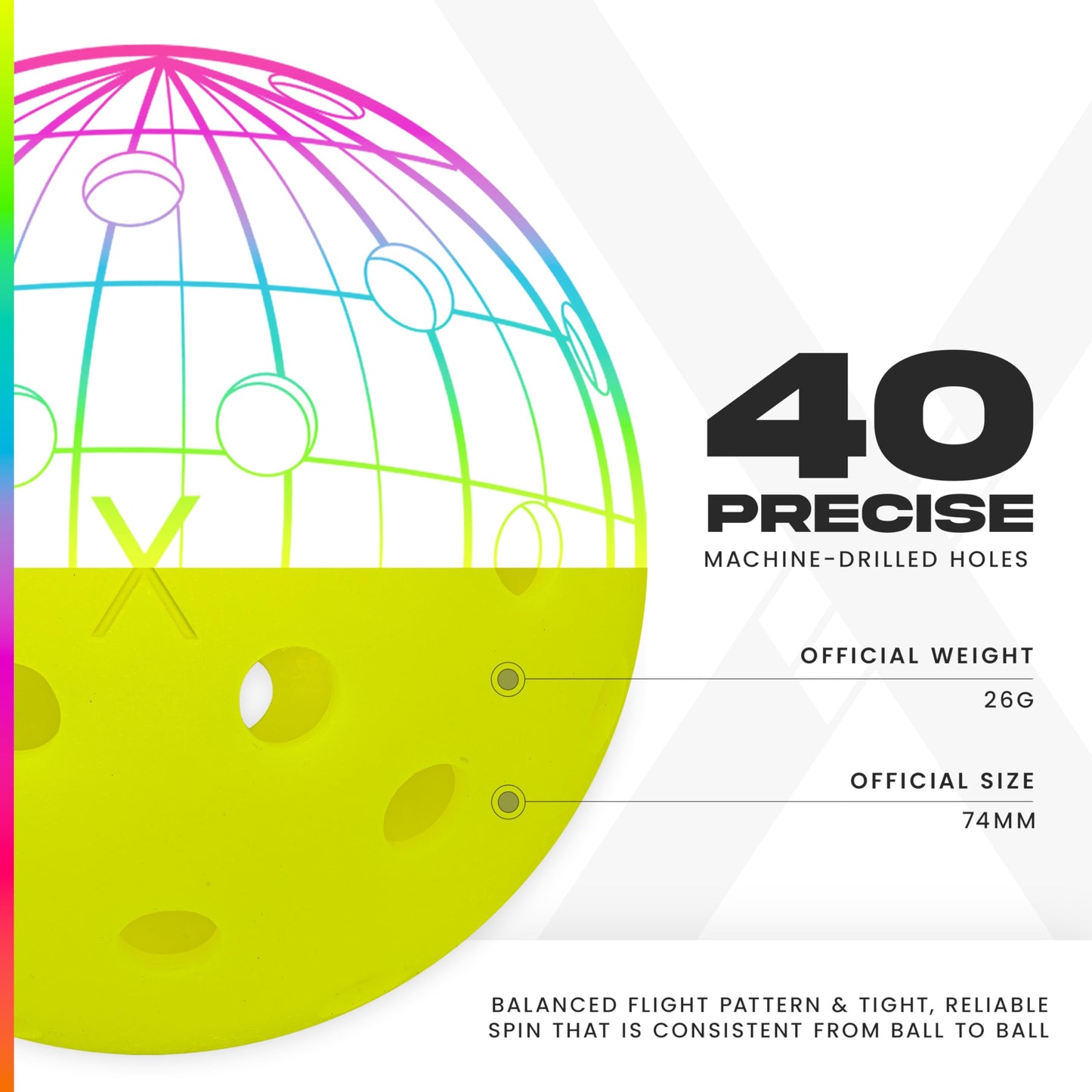 Franklin Sports X-40 Outdoor Pickleballs - Official Ball of USA Pickleball, APP Tour + US Open - Regulation Size