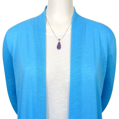 Matching Turquoise & Gemstones Set 925 Sterling Silver (Pendant, Earrings, Necklace 20")