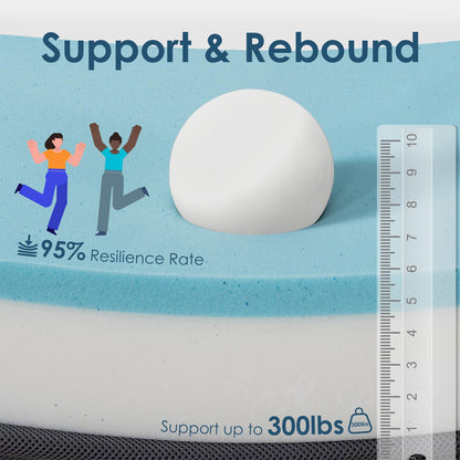 INGEROOM Trifold Mattress Queen - Memory Foam 6 inch Foldable Mattress for Camping, with Portable Handle, Non-Slip Folding Floor Bed Sofa for Guest Travel Yoga, Washable Breathable Cover