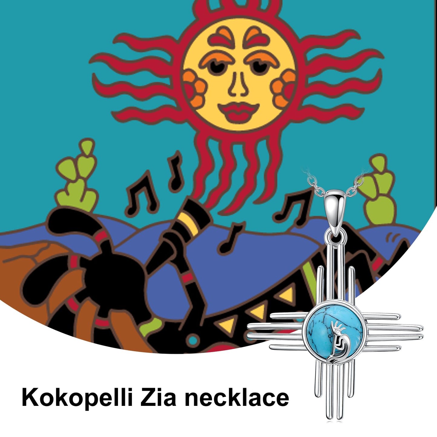 PROESS Sterling Silver Kokopelli Necklace Southwestern Jewelry Gifts for Men Women