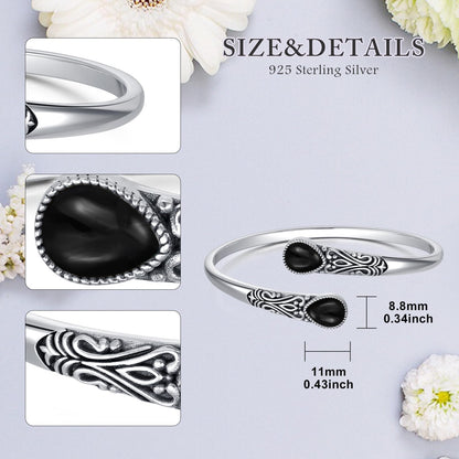 925 Sterling Silver Genuine Gemstone Bracelet for Women Men Handmade Adjustable Boho Navajo Style Bangle Cuff Natural Stone Jewelry Gift