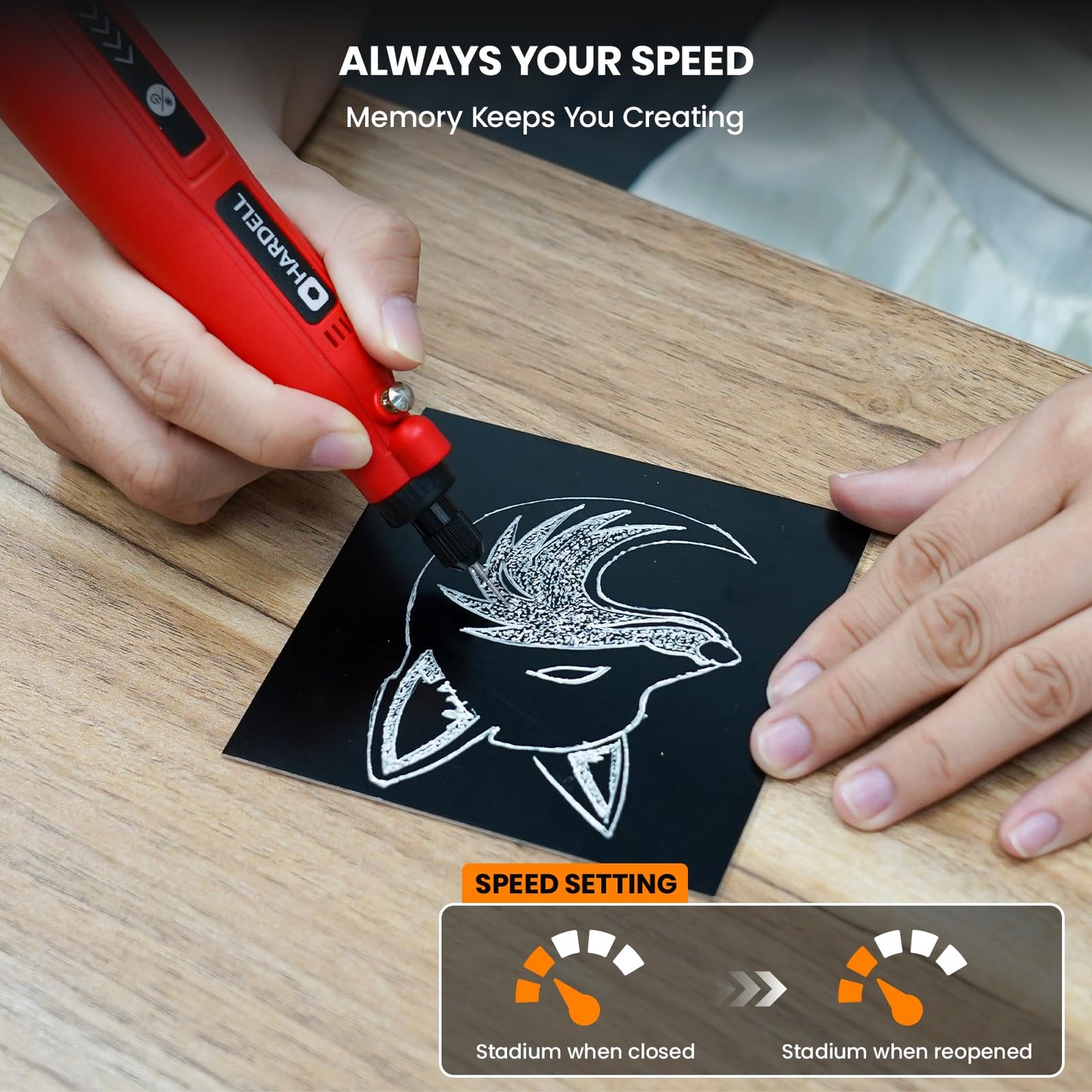 HARDELL Mini Cordless Rotary Tool, 5-Speed and USB Charging Rotary Tool Kit with 69 Accessories, Multi-Purpose 3.7V Power Rotary Tool for Sanding, Polishing, Drilling, Etching, Engraving, DIY Crafts