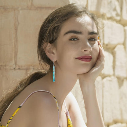 Turquoise Earrings for Women 925 Sterling Silver Gemstones Dangle Earrings Bohemian Style Statement Bar Earrings Dangle Earrings for Women Earrings Valentines Gifts