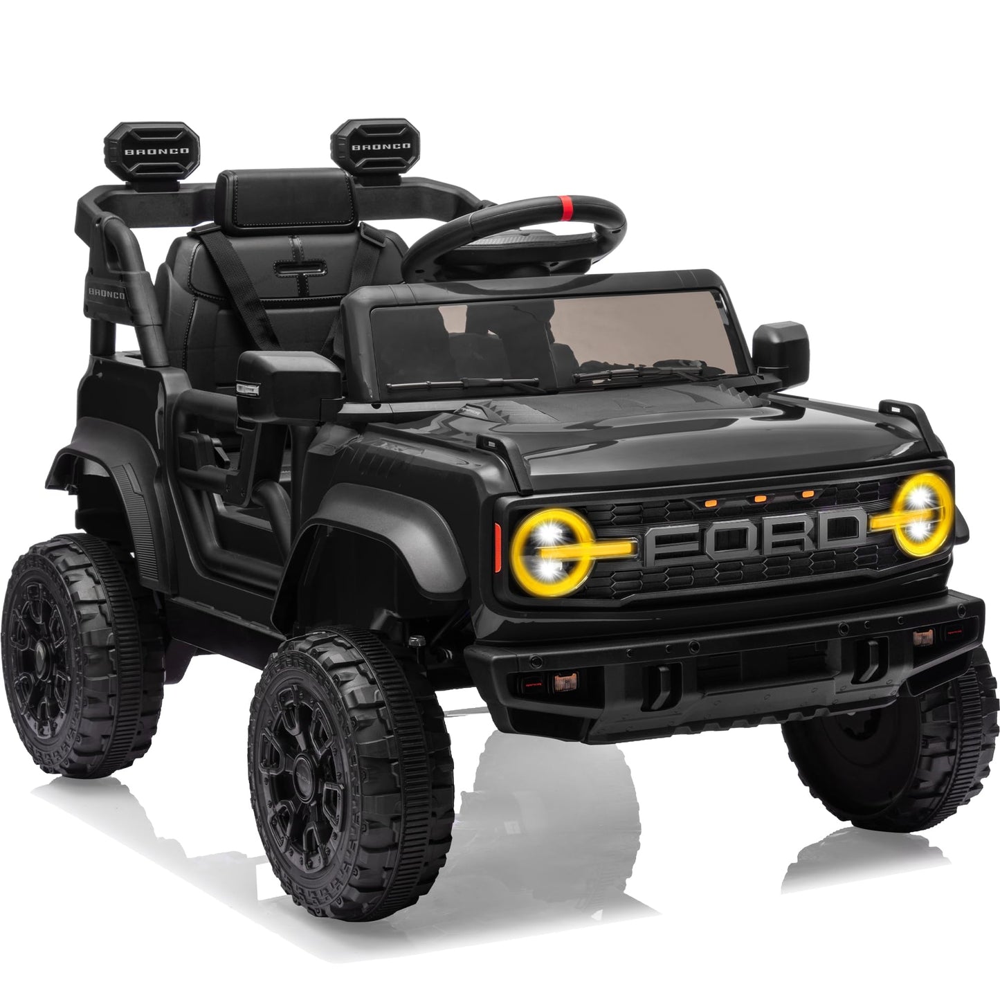 First Ride On 24V Ride on Toys for Big Kids, Licensed Ford Bronco Raptor 2 Seater Ride on Cars with Remote Control, Ride on Truck w/ 4-Wheeler Suspension, 3 Speeds, Led Lights, Bluetooth (24V, Pink) | First Ride On, 24V, for Big Kids, 2 Seater, with Remot