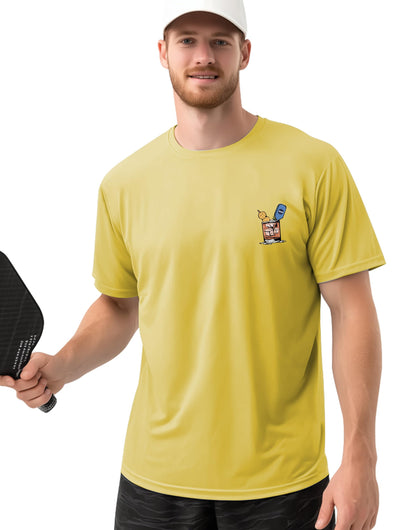 Pickleball Shirts for Men - UPF 50+ Quick Dry Performance Tee Short Sleeve T-Shirt for Pickleball Players