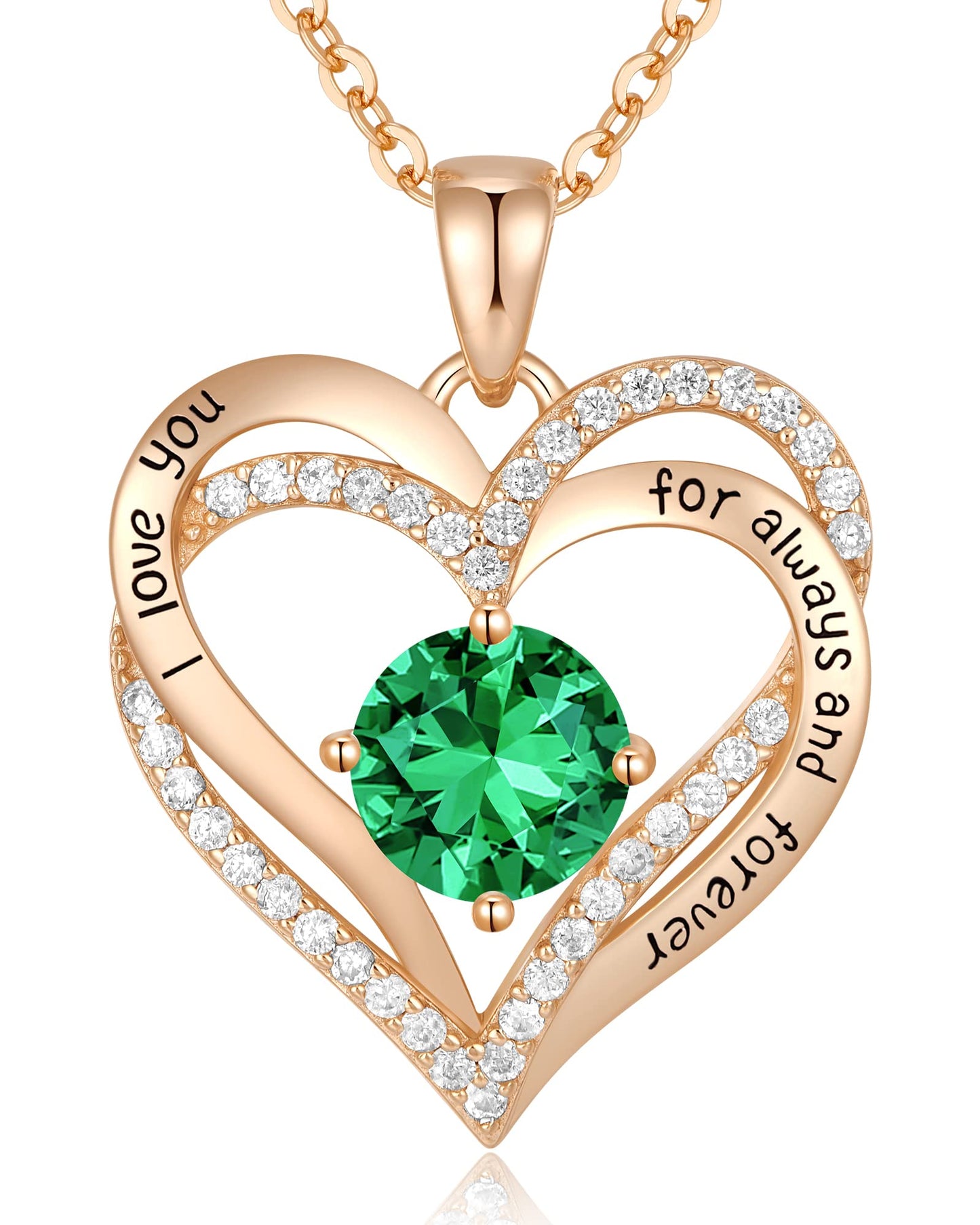 CDE Forever Love Heart Necklaces for Women, Wedding Anniversary, Birthday Mothers Day Christmas Day Gifts for Mom, Mother, Wife, friend, S925 Silver Jewelry with Birthstone Pendant