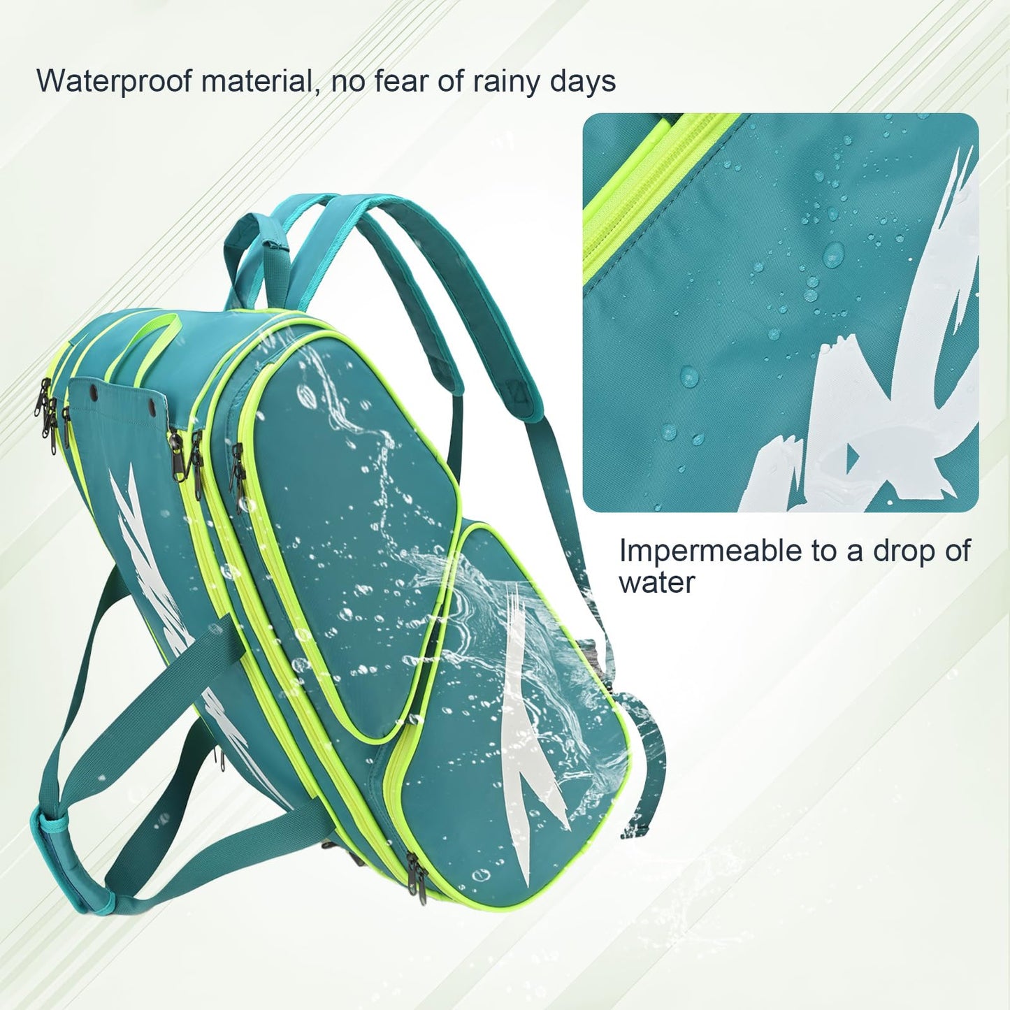 Pickleball Bag - Large Paddle Bag for 4 Paddles & Accessories - Fence Hook, Extra Pockets, Shoe Compartment