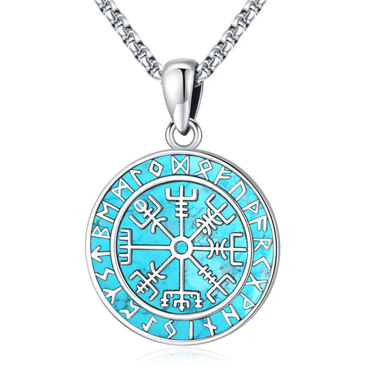 Turquoise Jewelry for Women Men 925 Sterling Silver Pendant Urn Necklaces for Ashes Picture Locket Necklace Thor Hammer Yggdrasil Virgen De Guadalupe St Michael Christopher Judas Witches Knot Necklace