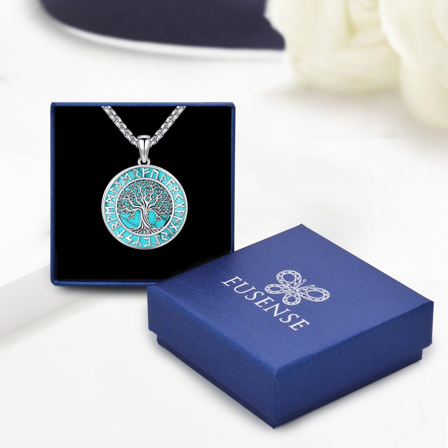 Turquoise Jewelry for Women Men 925 Sterling Silver Pendant Urn Necklaces for Ashes Picture Locket Necklace Thor Hammer Yggdrasil Virgen De Guadalupe St Michael Christopher Judas Witches Knot Necklace