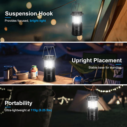 LED Camping Lantern, Battery Operated, 2 Pack
