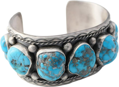 big mens cuff silver turquoise, Navajo cuff bracelet Kingman turquoise cuff, turquoise cuff bracelet silver, Native American pawn jewelry