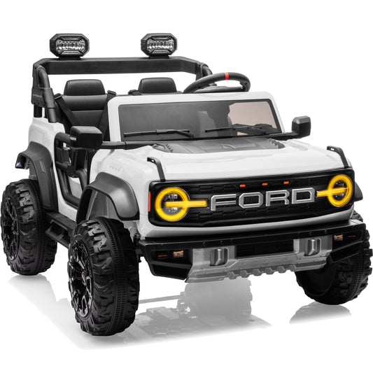 First Ride On 24V Ride on Toys for Big Kids, Licensed Ford Bronco Raptor 2 Seater Ride on Cars with Remote Control, Ride on Truck w/ 4-Wheeler Suspension, 3 Speeds, Led Lights, Bluetooth (24V, Pink) | First Ride On, 24V, for Big Kids, 2 Seater, with Remot