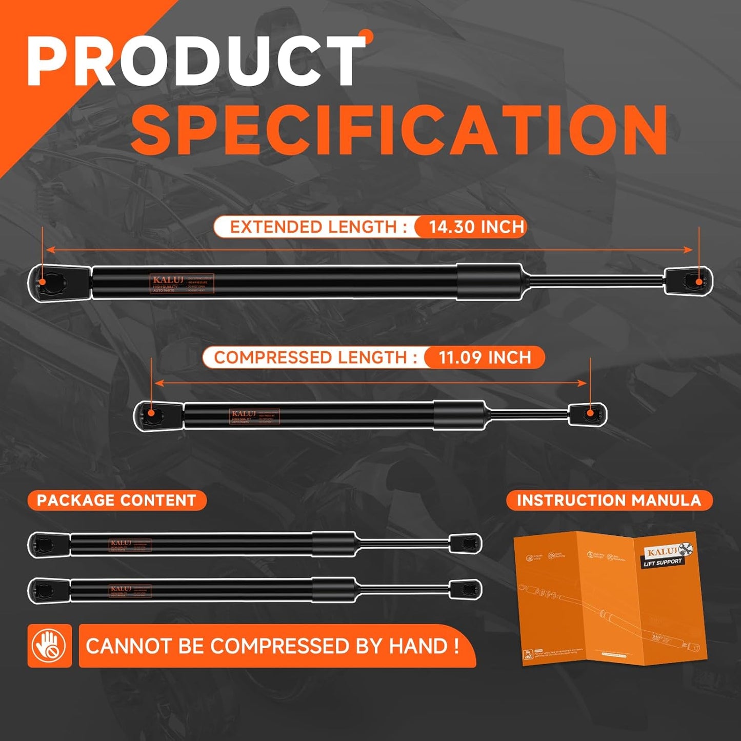Hood Struts Lift Supports Compatible with Ford Crown Victoria 1992-1997, for Mercury Grand Marquis 1992-1997, for Lincoln Town Car 1998-2002 Sedan Limousine, Replace OE# F3AZ16C826A 4467, 2PCS