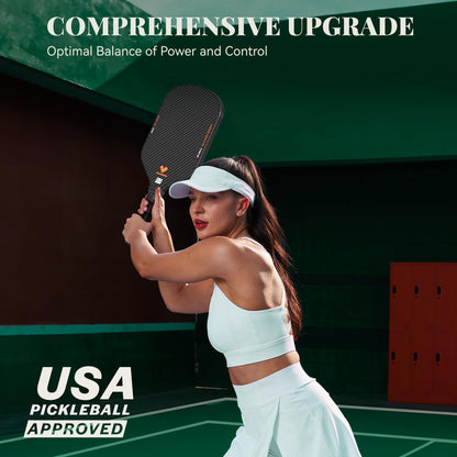 JOJOLEMON Pickleball Paddles, Carbon Fiber Pickleball Paddle with a 16mm Shark Power Polymer Core, The Pickleball Rackets Designed for Ultimate Spin & Consistency