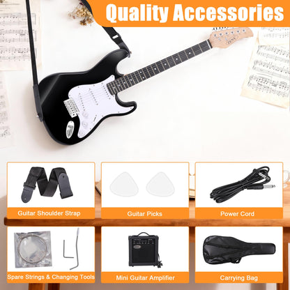 ZENY 39" Full Size Electric Guitar with Amp, Case and Accessories Pack Beginner Starter Package, Blue Ideal Christmas Thanksgiving Holiday Gift