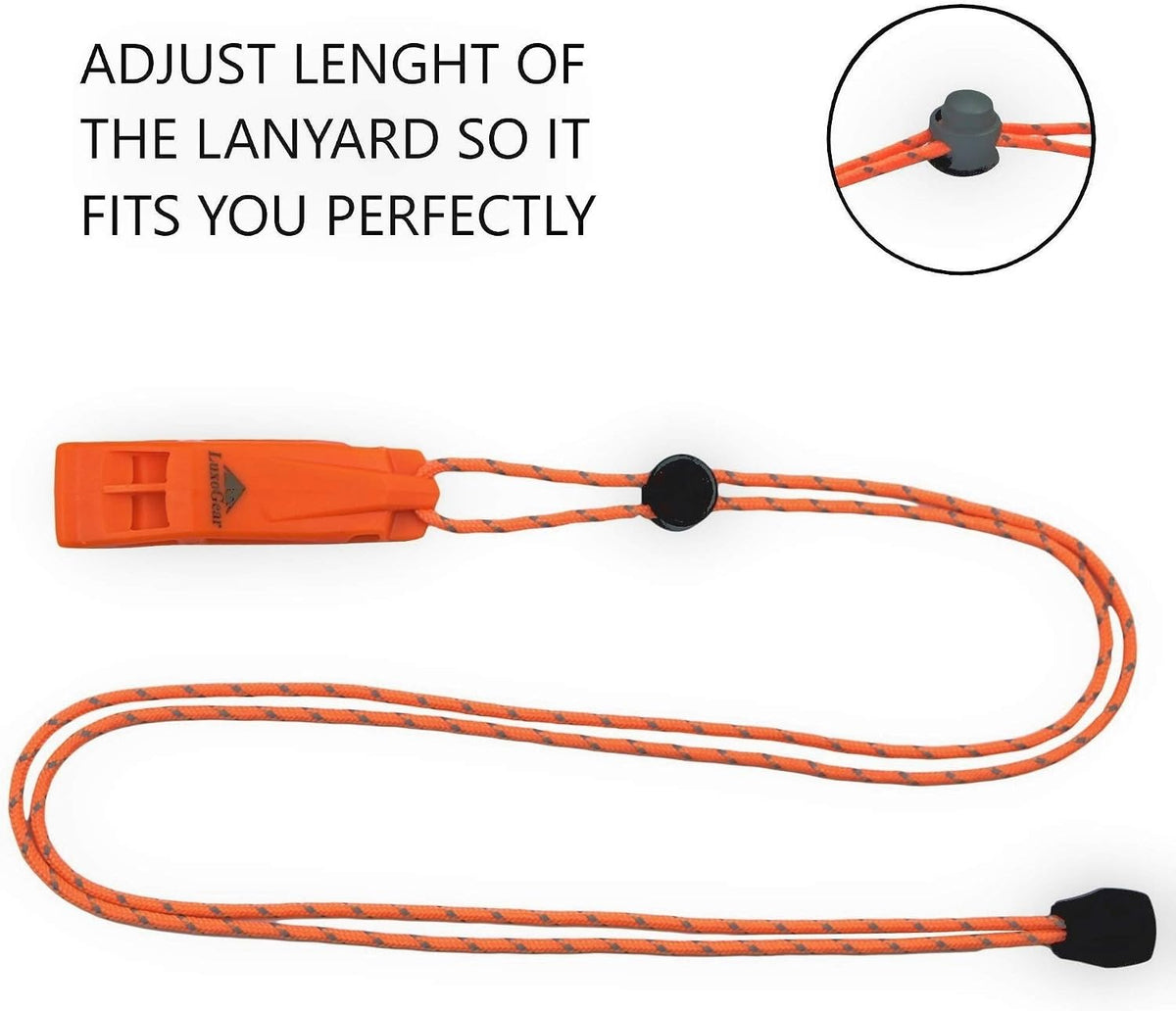 LuxoGear Emergency Whistles with Lanyard Safety Whistle Survival Shrill Loud Blast for Kayak Life Vest Jacket Boating Fishing Boat Camping Hiking Hunting Rescue Signaling Kids Lifeguard Plastic 2 Pack