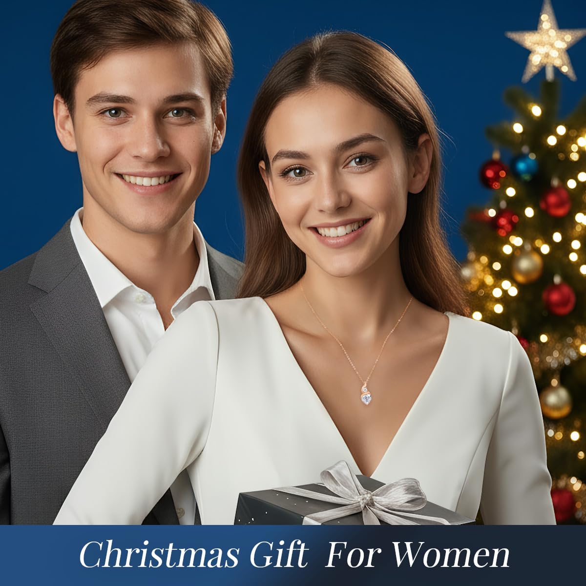 ANDSO Moissanite Heart Pendant Necklaces for Women, 925 Sterling Silver Necklace with Birthstone, Ideal Anniversary Present or Birthday Christmas Valentine Jewelry Gifts for Mom Wife Her Girlfriend