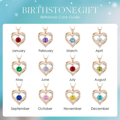 CDE Forever Love Heart Necklaces for Women, Wedding Anniversary, Birthday Mothers Day Christmas Day Gifts for Mom, Mother, Wife, friend, S925 Silver Jewelry with Birthstone Pendant