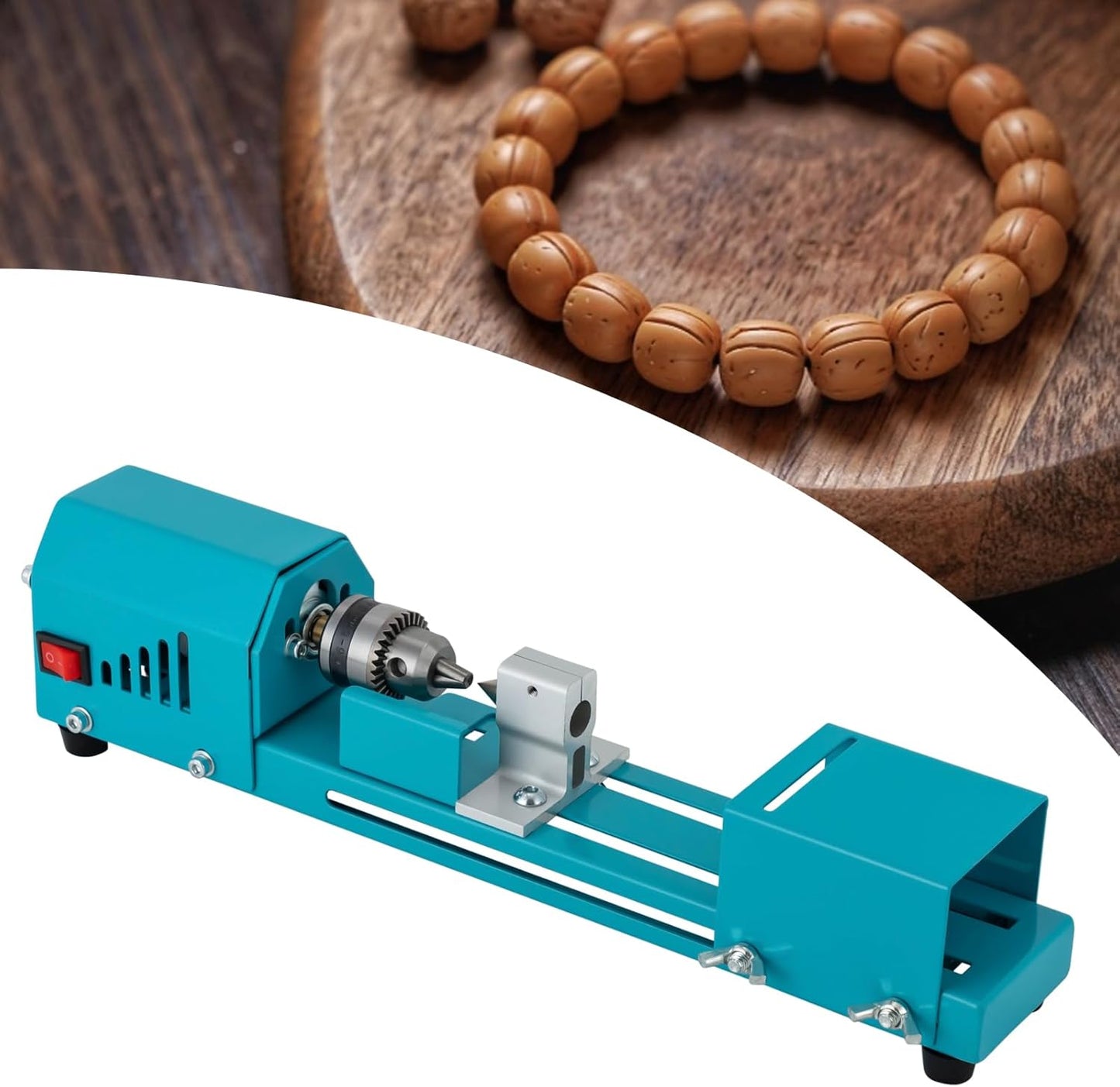 Mini Lathe Machine,Wood Lathe Milling Machine,Multi-Purpose Professional Wood Table Top Lathe Home DIY Grinder Tool for Punching, Engraving, Sanding, Cutting