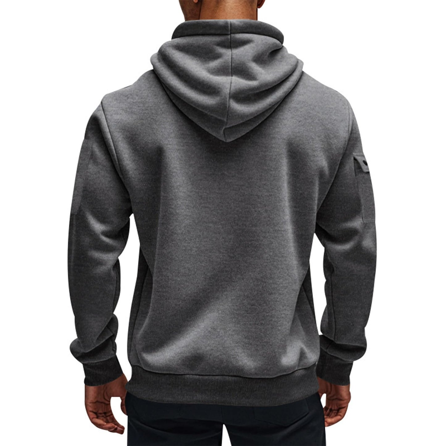 Men's Fleece Workout Athletic Pullover Hoodie Long Sleeve Basic Quarter Zip Pullover Sweatshirt with Kanga Pocket