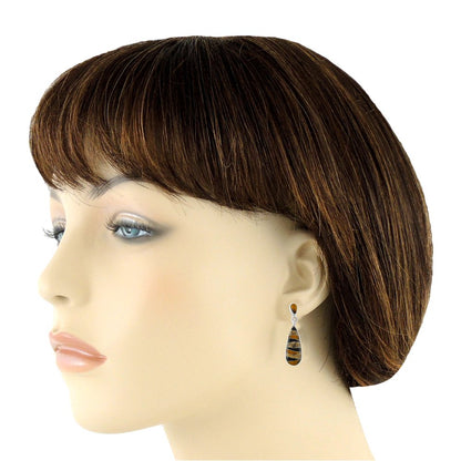 Matching Turquoise & Gemstones Set 925 Sterling Silver (Pendant, Earrings, Necklace 20")