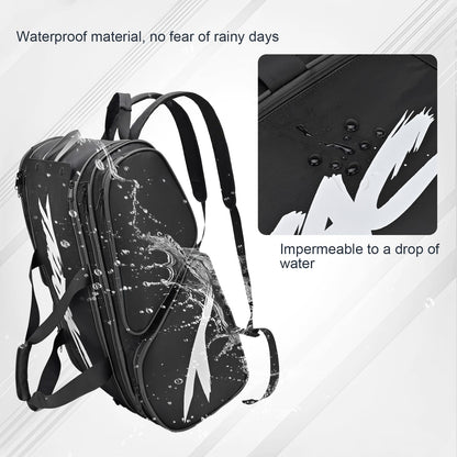 Pickleball Bag - Large Paddle Bag for 4 Paddles & Accessories - Fence Hook, Extra Pockets, Shoe Compartment