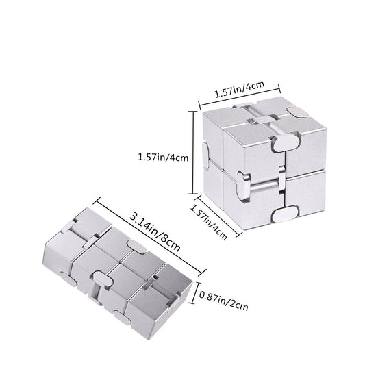Fidget Cube New Version Fidget Finger Toys - Metal Infinity Cube Prime for Stress and Anxiety Relief/ADHD, Ultra Durable Sensory Gifts for Adults and Teens Kids