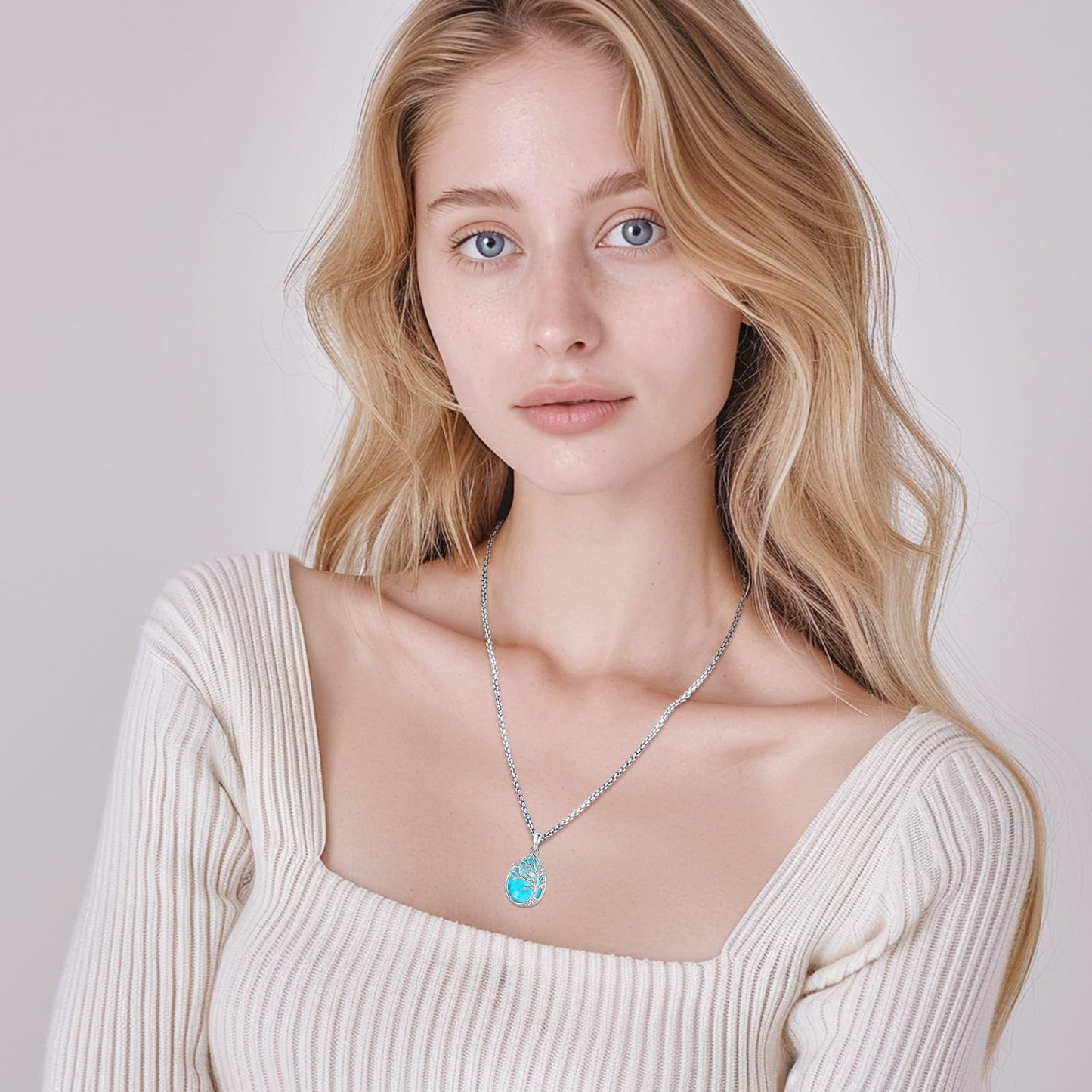 Jewelry Gifts - Tree of Life Necklace Sterling Silver Abalone Shell/Opal/Moonstone/Black Onyx/Turquoise/Malachite/Crystal Family Tree of Life Jewelry for Women Men