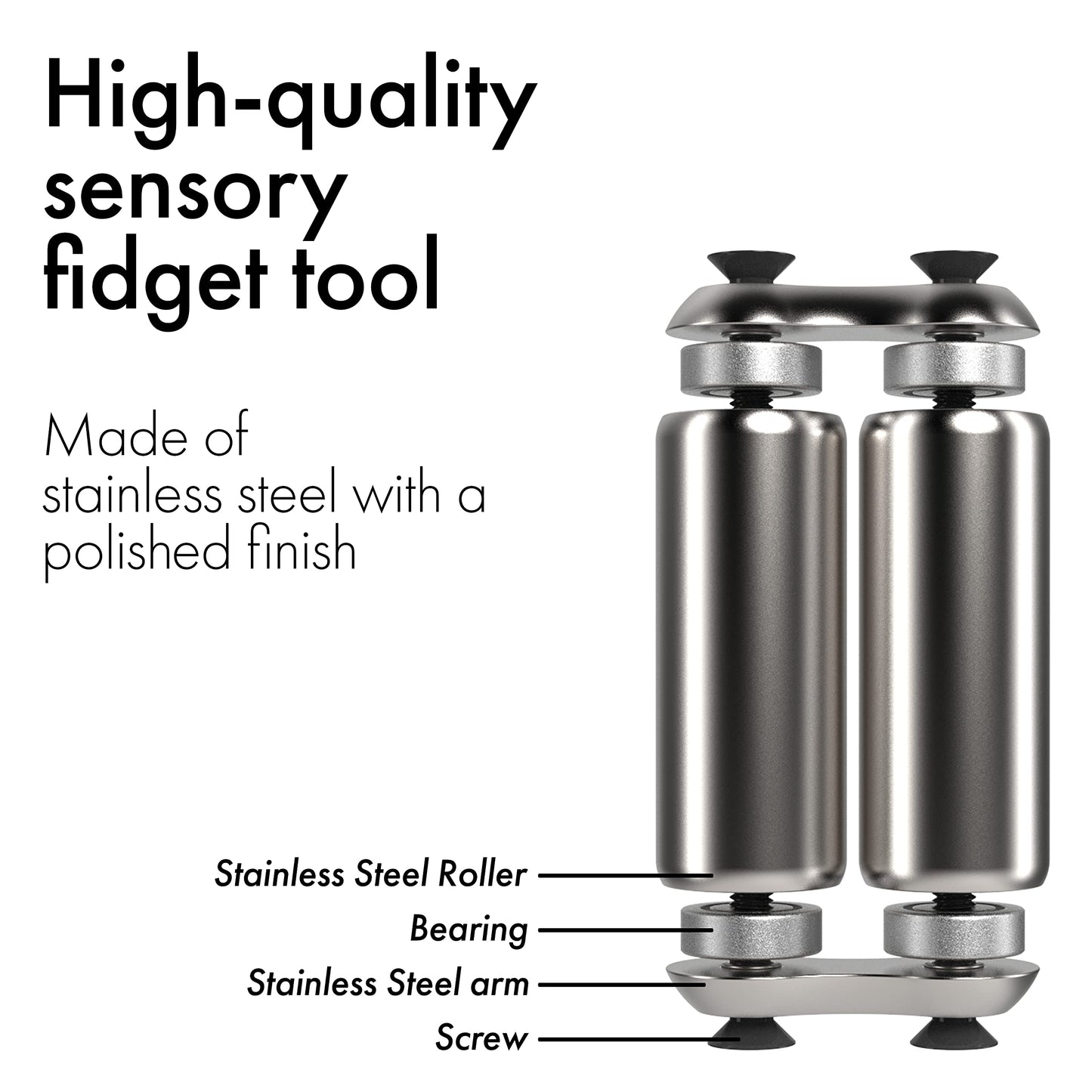 ONO Roller - Handheld Fidget Toy for Adults | Help Relieve Stress, Anxiety, Tension | Promotes Focus, Clarity | Compact, Portable Design (Junior Size/ABS Plastic, Purple)