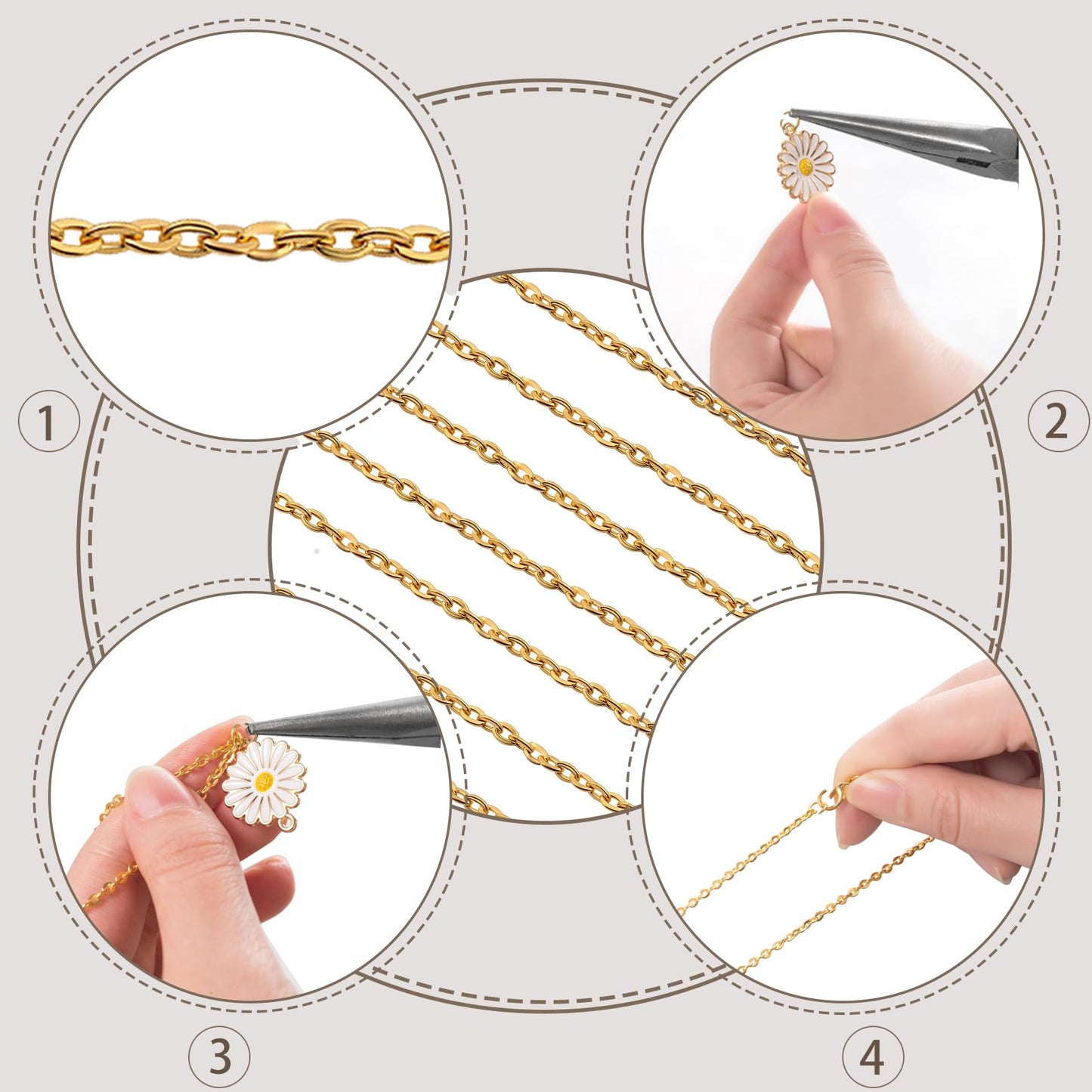 Lemonkey 24 Pack Necklace Chains Bulk,Gold and Silver Plated DIY Cable Link Chains for Jewelry Making 18 Inches