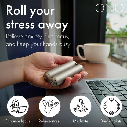ONO Roller - Handheld Fidget Toy for Adults | Help Relieve Stress, Anxiety, Tension | Promotes Focus, Clarity | Compact, Portable Design (Junior Size/ABS Plastic, Purple)