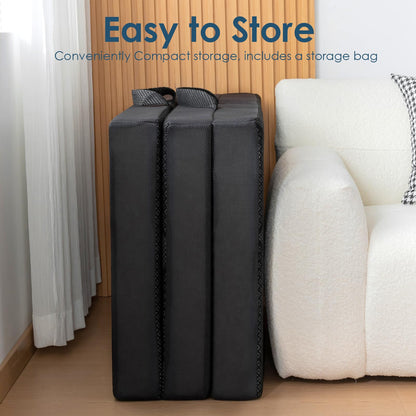 INGEROOM Trifold Mattress Queen - Memory Foam 6 inch Foldable Mattress for Camping, with Portable Handle, Non-Slip Folding Floor Bed Sofa for Guest Travel Yoga, Washable Breathable Cover