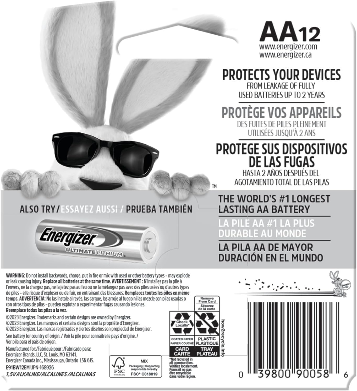 Energizer AA Batteries, MAX Double AA Battery Alkaline, 4 Count