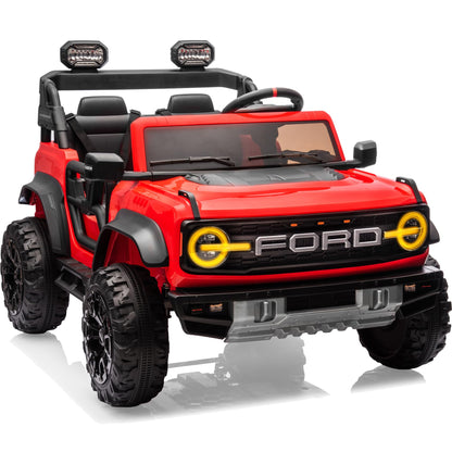 First Ride On 24V Ride on Toys for Big Kids, Licensed Ford Bronco Raptor 2 Seater Ride on Cars with Remote Control, Ride on Truck w/ 4-Wheeler Suspension, 3 Speeds, Led Lights, Bluetooth (24V, Pink) | First Ride On, 24V, for Big Kids, 2 Seater, with Remot