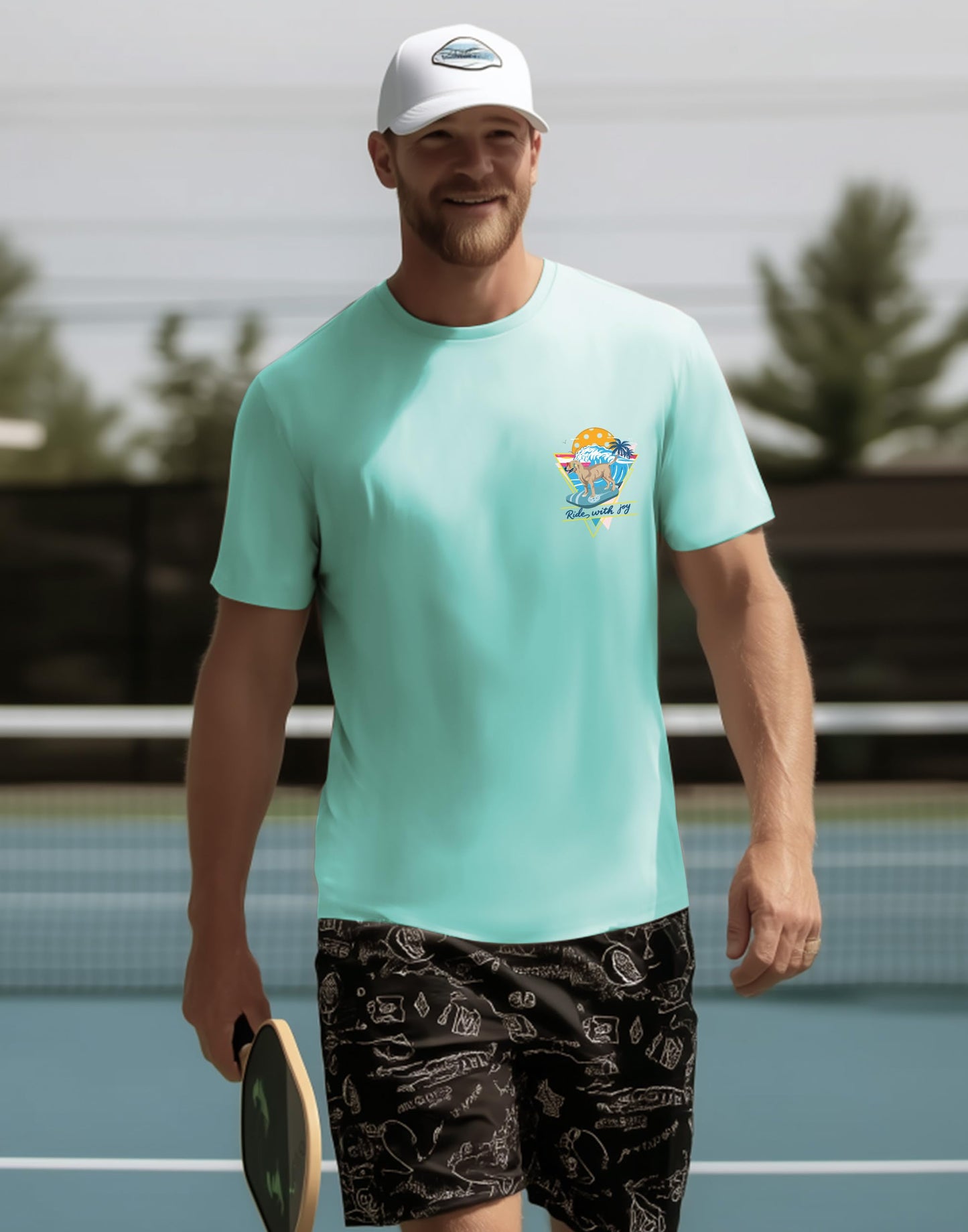 Pickleball Shirts for Men - UPF 50+ Quick Dry Performance Tee Short Sleeve T-Shirt for Pickleball Players