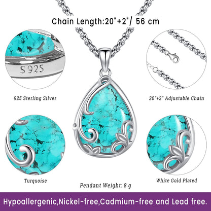 Turquoise Jewelry for Women Men 925 Sterling Silver Pendant Urn Necklaces for Ashes Picture Locket Necklace Thor Hammer Yggdrasil Virgen De Guadalupe St Michael Christopher Judas Witches Knot Necklace